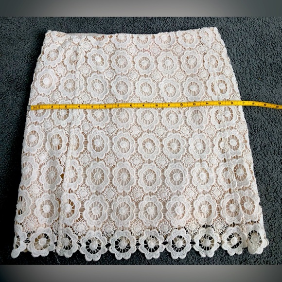 New Joe Fresh cream cotton lace eyelet mini skirt 0 XS - Picture 6 of 6